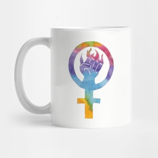 Rainbow Feminist Fist Mug